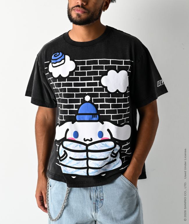 Hello Kitty® and Friends | A.LAB Cinnamoroll™ Camo Puffer Vintage Black T-Shirt
