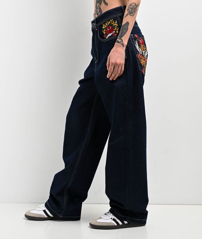 Ninth Hall Idle Rinse Blue Straight Leg Denim Jeans
